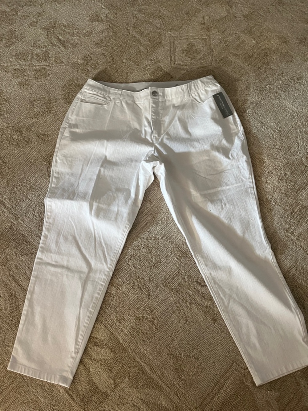 CJ Banks White Straight Leg Jeans